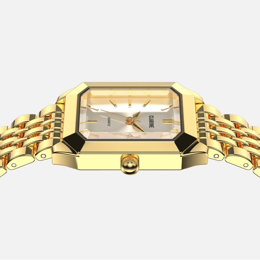 Ximili Gold-Tone Bracelet Watch with Pink Dial - Picture 9 of 12